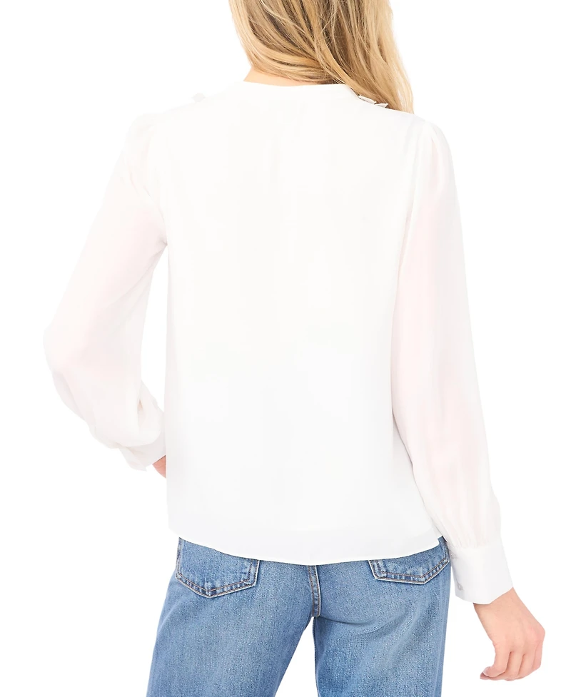 CeCe Women's Crewneck Long-Sleeve Top