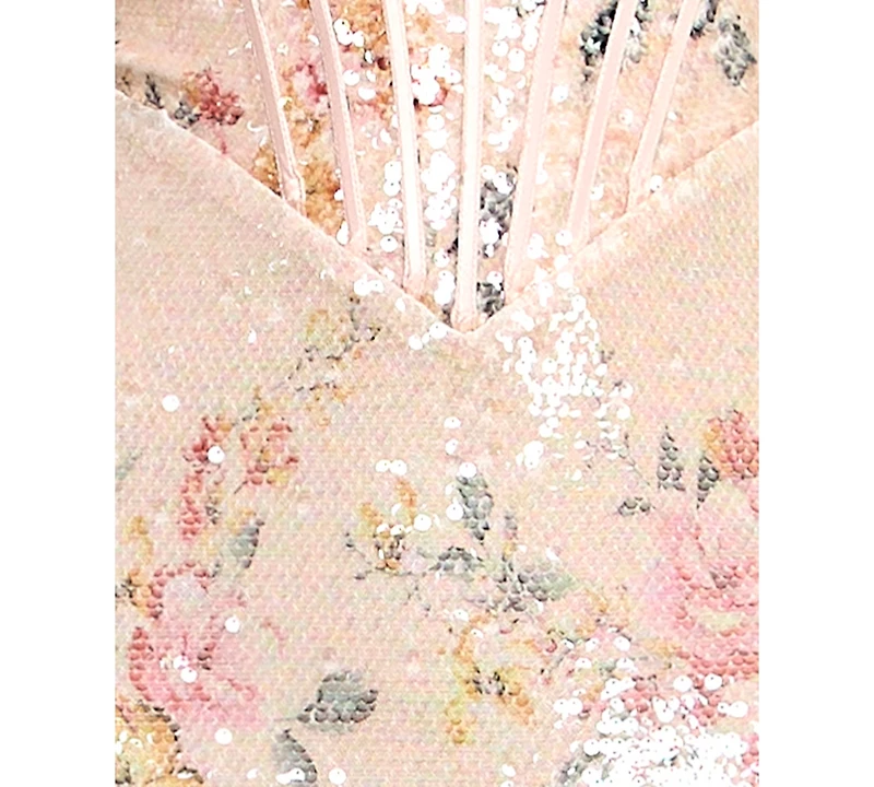 B Darlin Juniors' Floral Sequin Gown