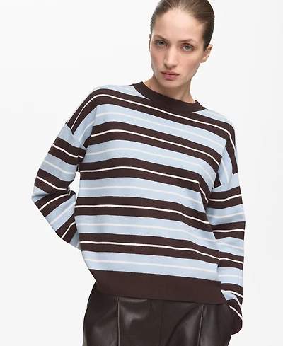 Mango Women's Oversized Striped Sweater