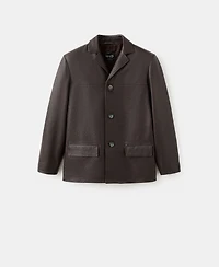 Mango Women's Buttons Leather Jacket