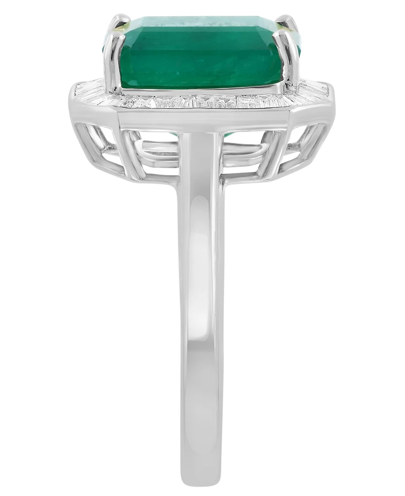 Effy Collection Diamond (5/8 ct. t.w.) and Emerald (4-1/4 Ring 14k White Gold