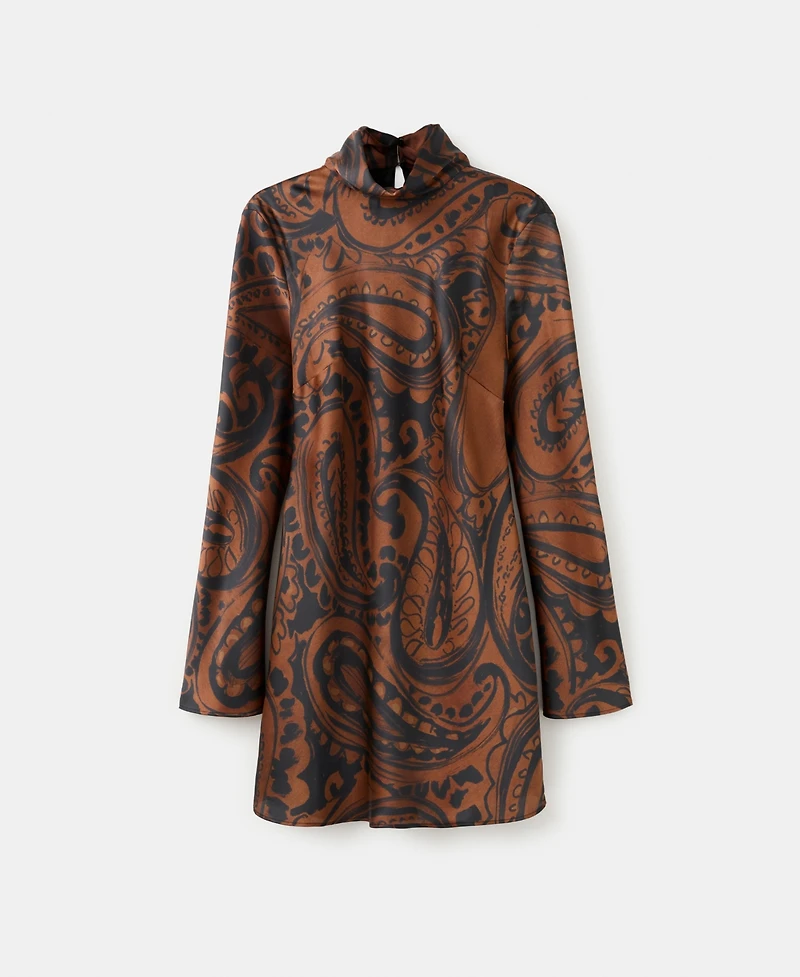 Mango Women's Paisley-Print Satin Dress