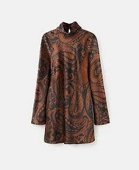 Mango Women's Paisley-Print Satin Dress
