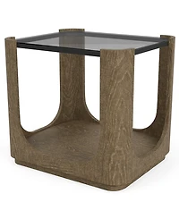 Furniture Dante 24" Glass Occasional End Table