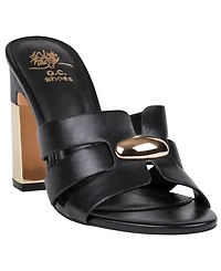 Gc Shoes Women's Verona Metal Accent Block Heel Dress Sandals