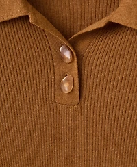 Mango Women's Polo-Neck Ribbed Sweater