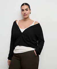 Mango Women's V-Neck Knitted Cardigan Sweater