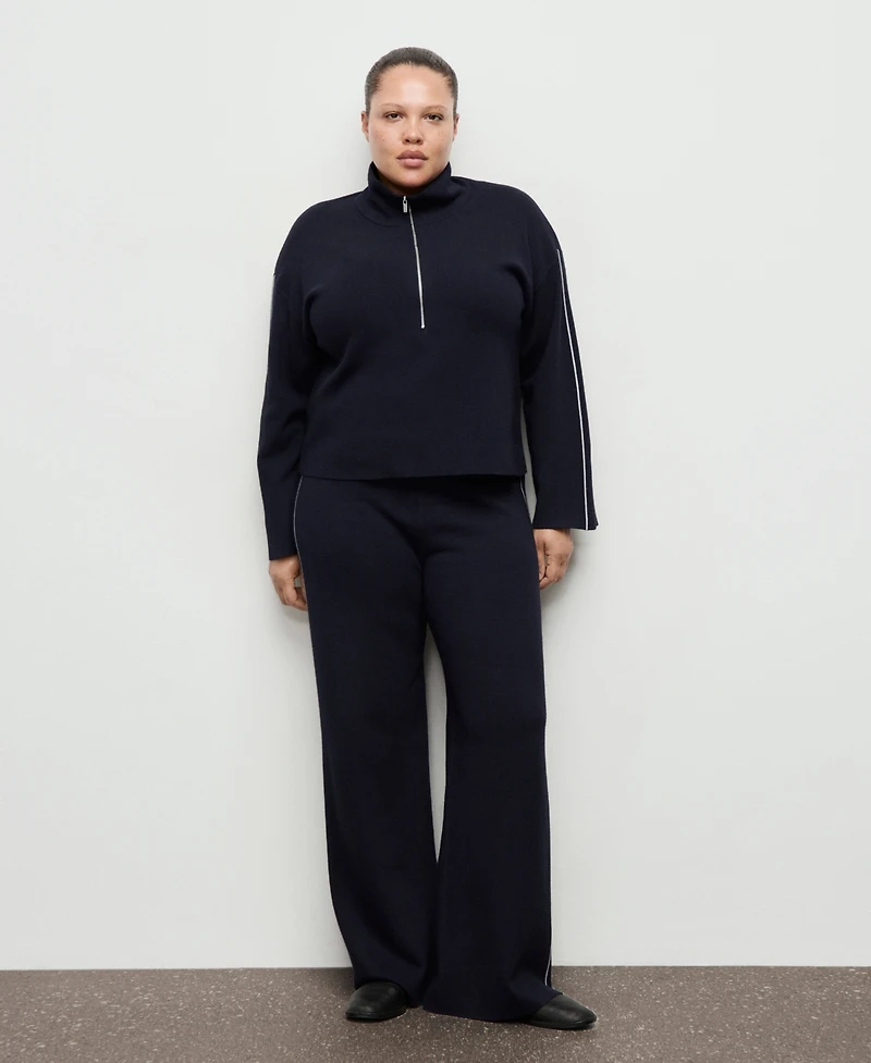 Mango Women's Contrast Stripe Straight Pants