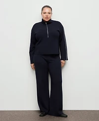 Mango Women's Contrast Stripe Straight Pants