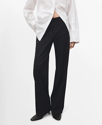 Mango Women's Chalk-Stripe Straight Pants