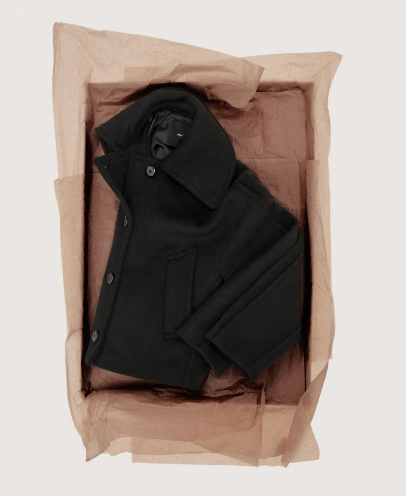 Mango Women's Shirt Collar Wool Jacket