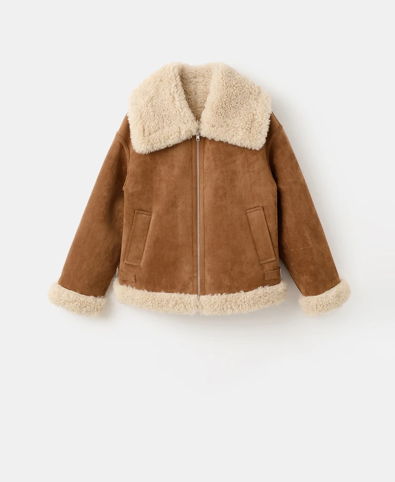 Mango Women's Double-Faced Shearling Jacket