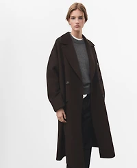 Mango Women's Handmade Oversized Wool Coat