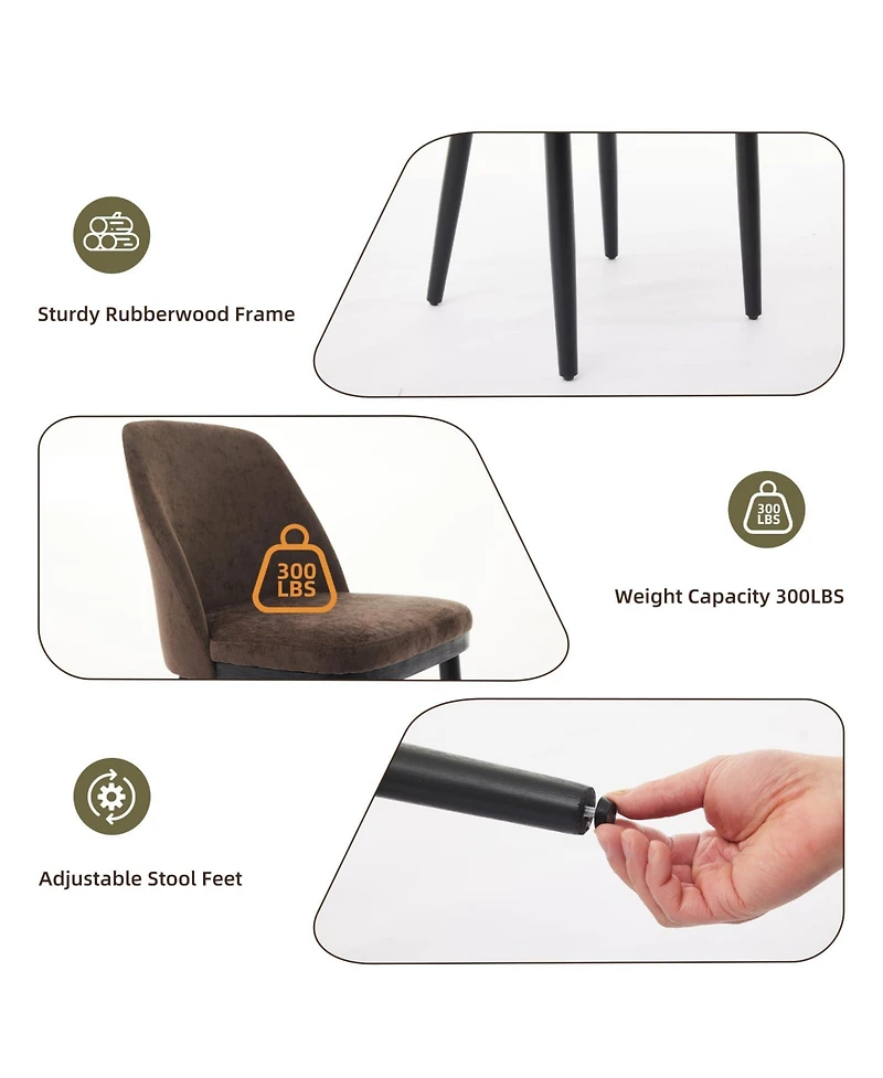 gaomon Modern Linen Upholstered Dining Chair Set