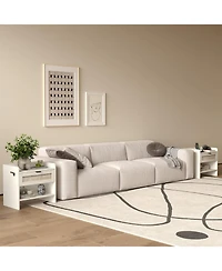 gaomon 1PC Rattan Nightstand, 1-Drawer Bedside Table with Type-c Charging Station & Open Storage