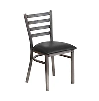 Emma+Oliver Clear Coated Ladder Back Metal Restaurant Dining Chair