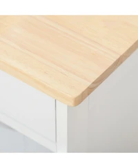 Boyel Living Rolling Portable Small Kitchen Island Cart on Wheels with Solid Wood Top, Carts Mobile Movable with 3 Drawers and Storage Shelves Cabinet