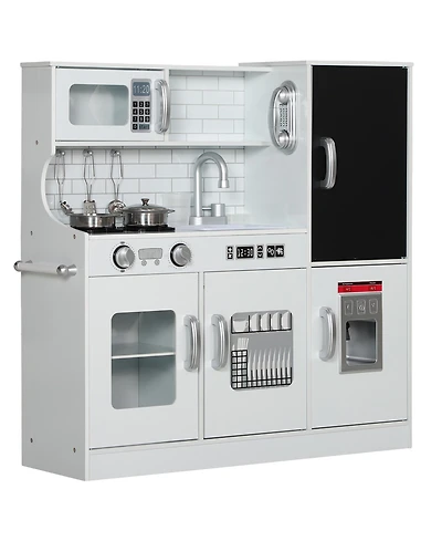 Hongge Kids Pretend Play Kitchen with Chalkboard and Accessories