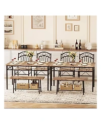 Gaomon Kitchen Table Dining Table Set For 4 4Piece Dining Room Table and Chairs 43.3inch Kitchen Table Set