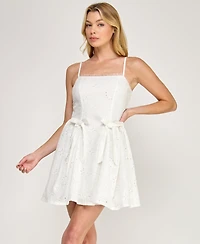 Row A Women's Sleeveless Fit & Flare Mini Dress