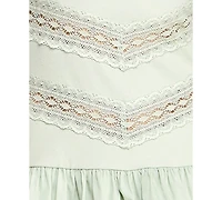 Beauty & Grace Women's Square Neck Drop-Waist Rib-Knit Lawn Mini Dress