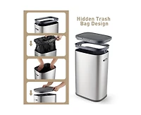 gaomon 14.5 Gallon Automatic Trash Can with Lid - Smart Motion Sensor Design, 55L Capacity, Perfect for Kitchen, Bathroom
