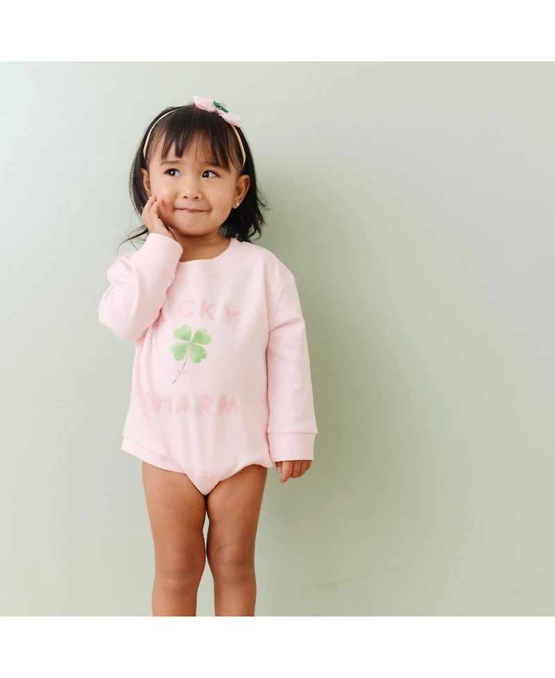 Sweet Wink Baby Girls Lucky Charm St. Patrick's Day Long Sleeve Romper