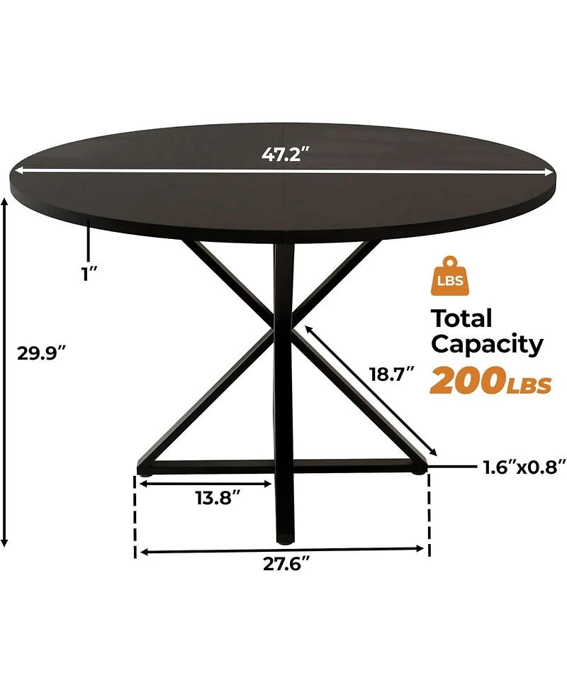 Gaomon Kitchen Table Round Dining Table for 4 47 inch Farmhouse Kitchen Table Circle Dinner Table