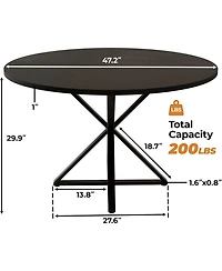 Gaomon Kitchen Table Round Dining Table for 4 47 inch Farmhouse Kitchen Table Circle Dinner Table