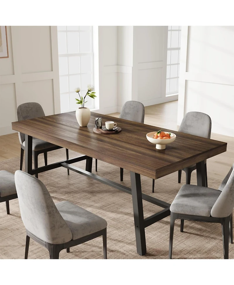 Gaomon Kitchen Table Brown 70.87 inch Large Rustic Wood Dining Table for Dining Room, Home Office, Living Room