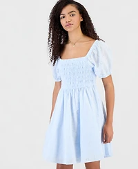 Celebrity Pink Juniors' Cotton Eyelet Babydoll Dress
