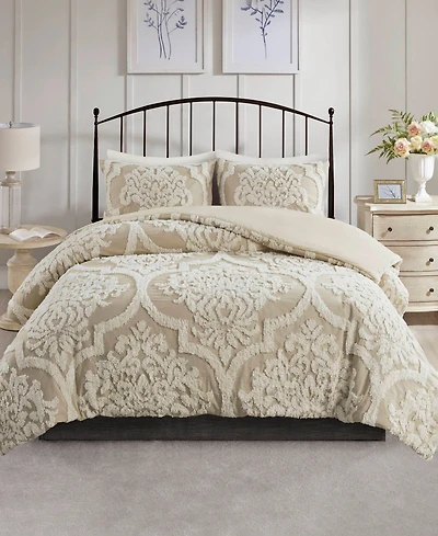 Madison Park Viola Damask 3-Pc. Comforter Set, King/California King