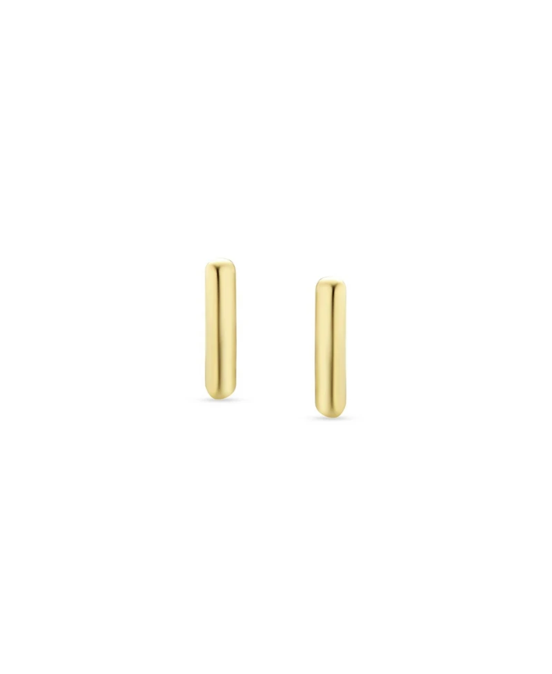 Bling Jewelry Abc Minimalist Yellow 14K Gold Capital Block Alphabet Letter Initial Stud Earrings Safety Ball Screwback Posts