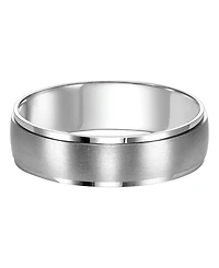 14k White Gold Brushed Finish Wedding Band
