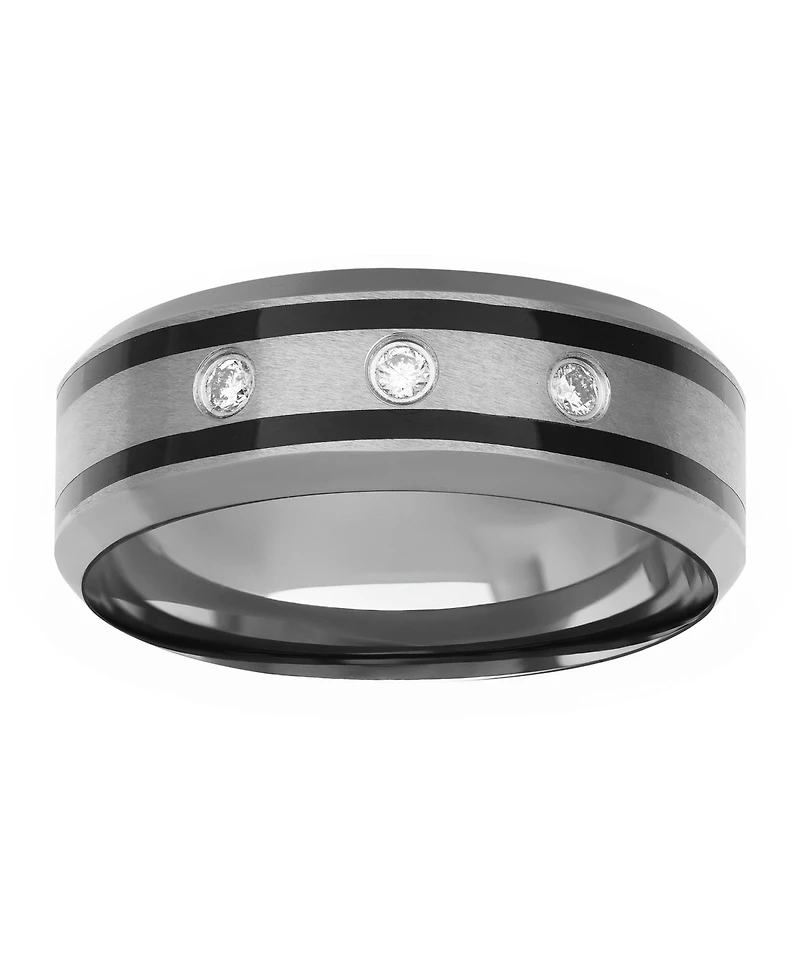 Triton Tungsten Ring, Diamond Wedding Band (1/10 ct. t.w.)