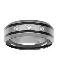 Triton Tungsten Ring, Diamond Wedding Band (1/10 ct. t.w.)