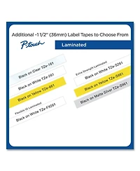 Brother P-Touch TzES961 1.4 in. x 26.2 ft. TZ Extra-Strength Adhesive Laminated Labeling Tape - Black on Matte Silver