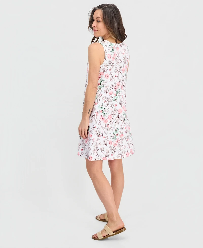 Style & Co Petite Printed Knit Sleeveless Lace-Up Dress, Macy's Exclusive