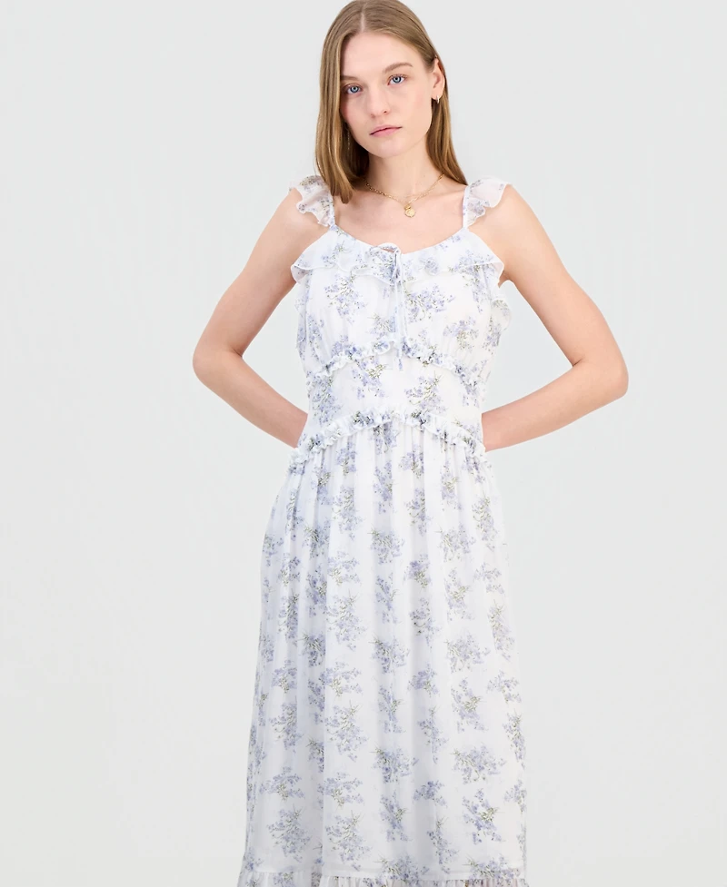 Celebrity Pink Juniors' Ruffle-Trim Sleeveless Midi Dress