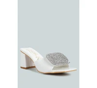 naflah rhinestone embellished slip on sandals