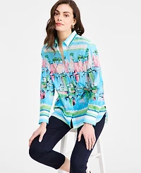 Nautica Women's Cotton Scenic Blouse