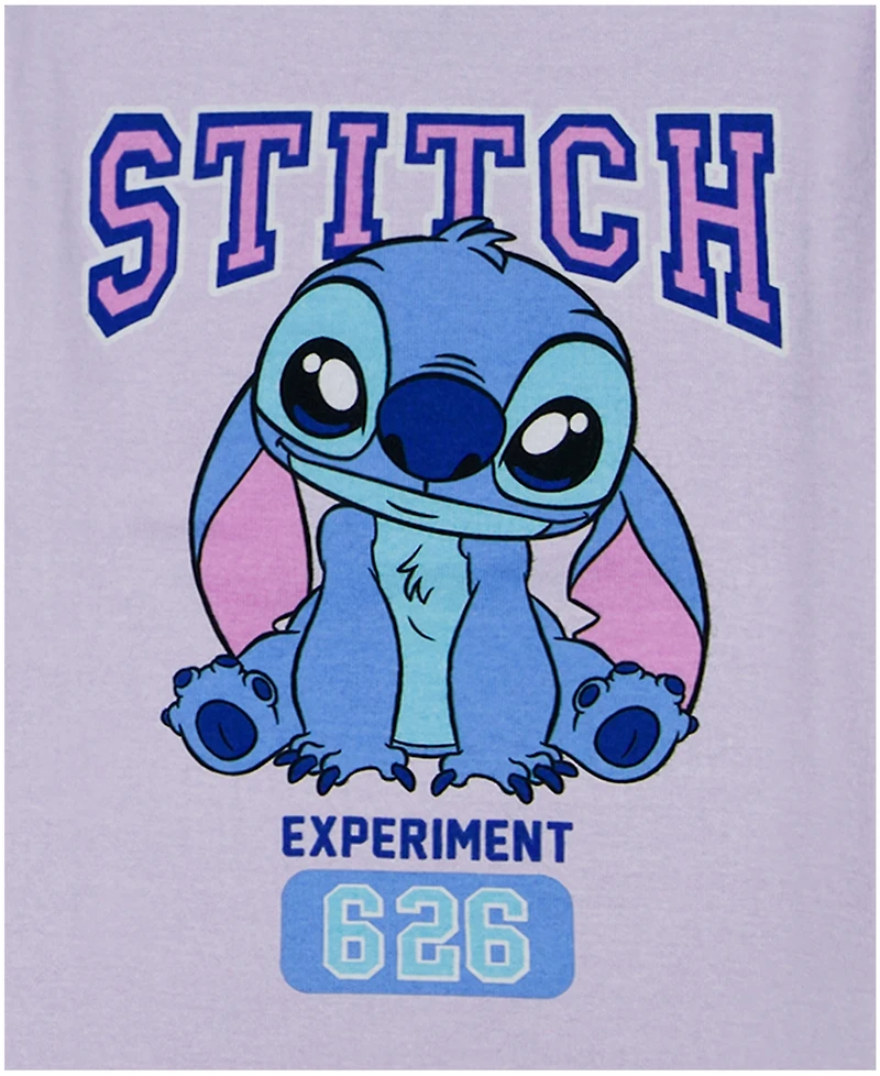 Lilo Stitch Girls' 4-10 All Over Print Tops, Shorts, and Pants, 4-Piece Pajama Set