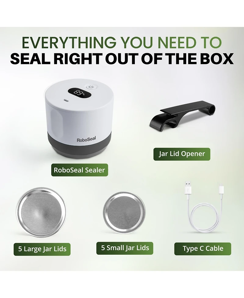 Roboseal Rechargeable Mason Jar Vacuum Sealer