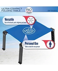 Rio Beach 1 x 1 x 1 ft Blue Ultra Compact Fabric Folding Table