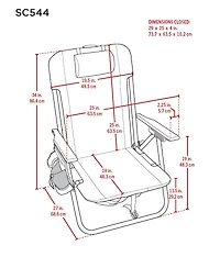 Rio Beach 2 x 2 x 3 ft Yellow Life Is Good 4-Position Backpack Beach Chair 2 Pack