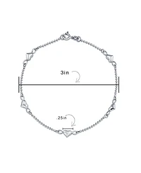 Bling Jewelry Multi Puff Station Hearts Charm Anklet Ankle Bracelet Beaded Ball Chain Sterling Silver 9 Inch Flexible