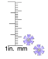 Macy's 2-Piece Garnet (3.93 ct. t.w.) & Amethyst (3.90 Flower Earring and Necklace Set