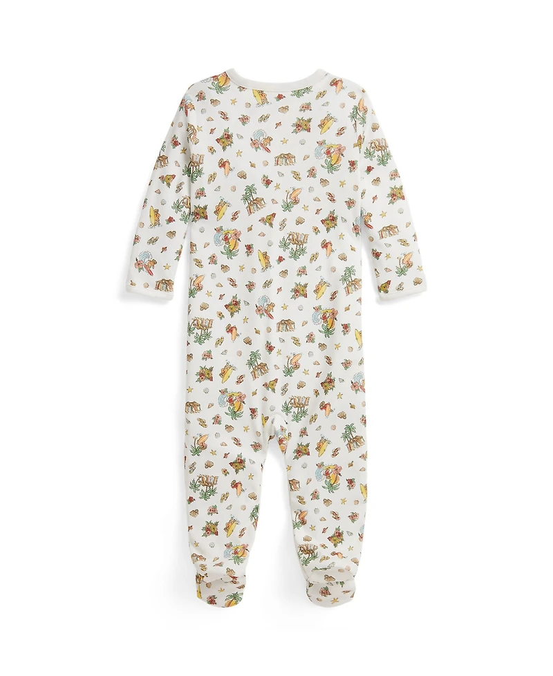 Polo Ralph Lauren Baby Boys' Bear Interlock Round Neck Coverall