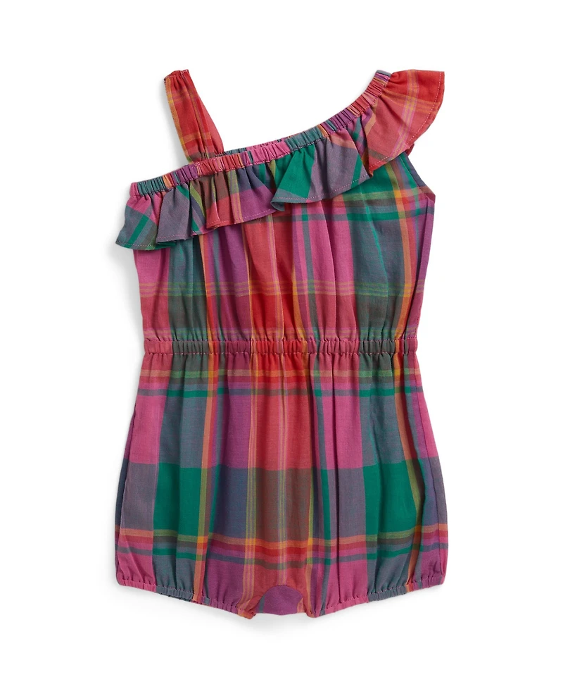 Polo Ralph Lauren Baby Girls' Plaid Ruffled Shortall