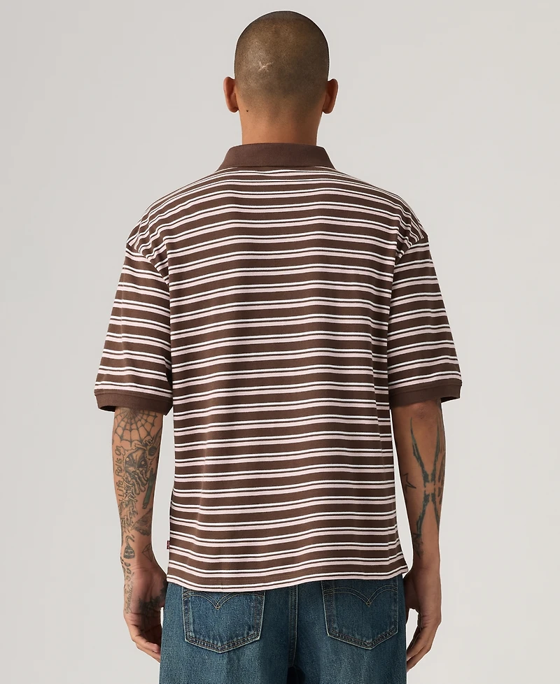 Levi's Men's Boxy Striped Collared Polo Shirt